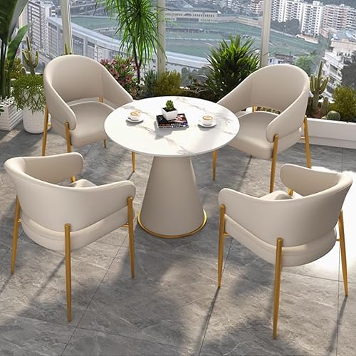 Miniatura 9 de YVYKFZD Mesa redonda de conferencias, mesa de oficina, sala de recepción, mesa de club, juego de mesa de comedor de cocina simple, mesa de sala de