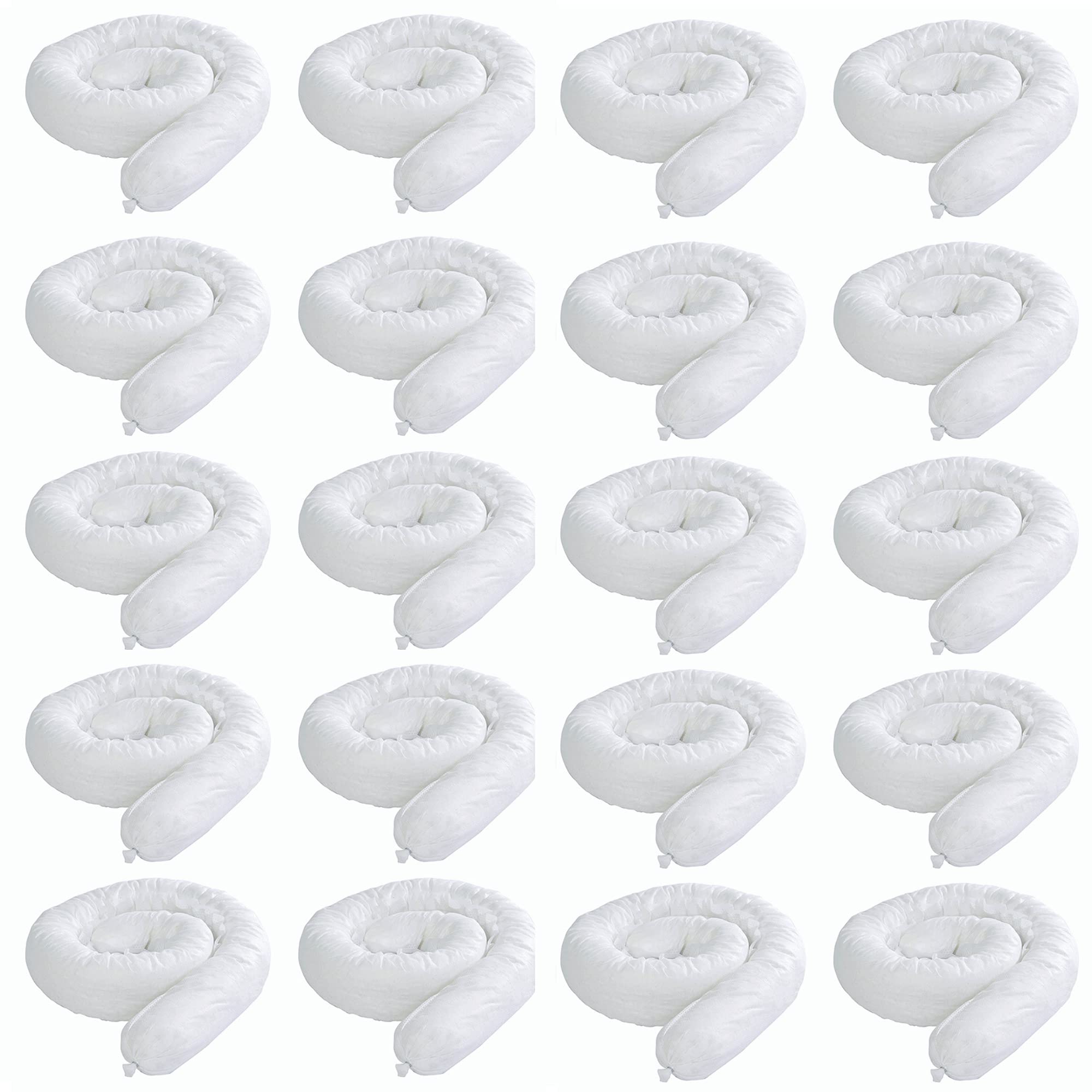 BearTOOLS Calza assorbente bianca solo olio/carburante, olio idraulico HVO, fuoriuscita di olio idraulico 1,2 metri (20 pezzi) 1,2 m x 76 mm, colore bianco inodore assorbe 80 litri