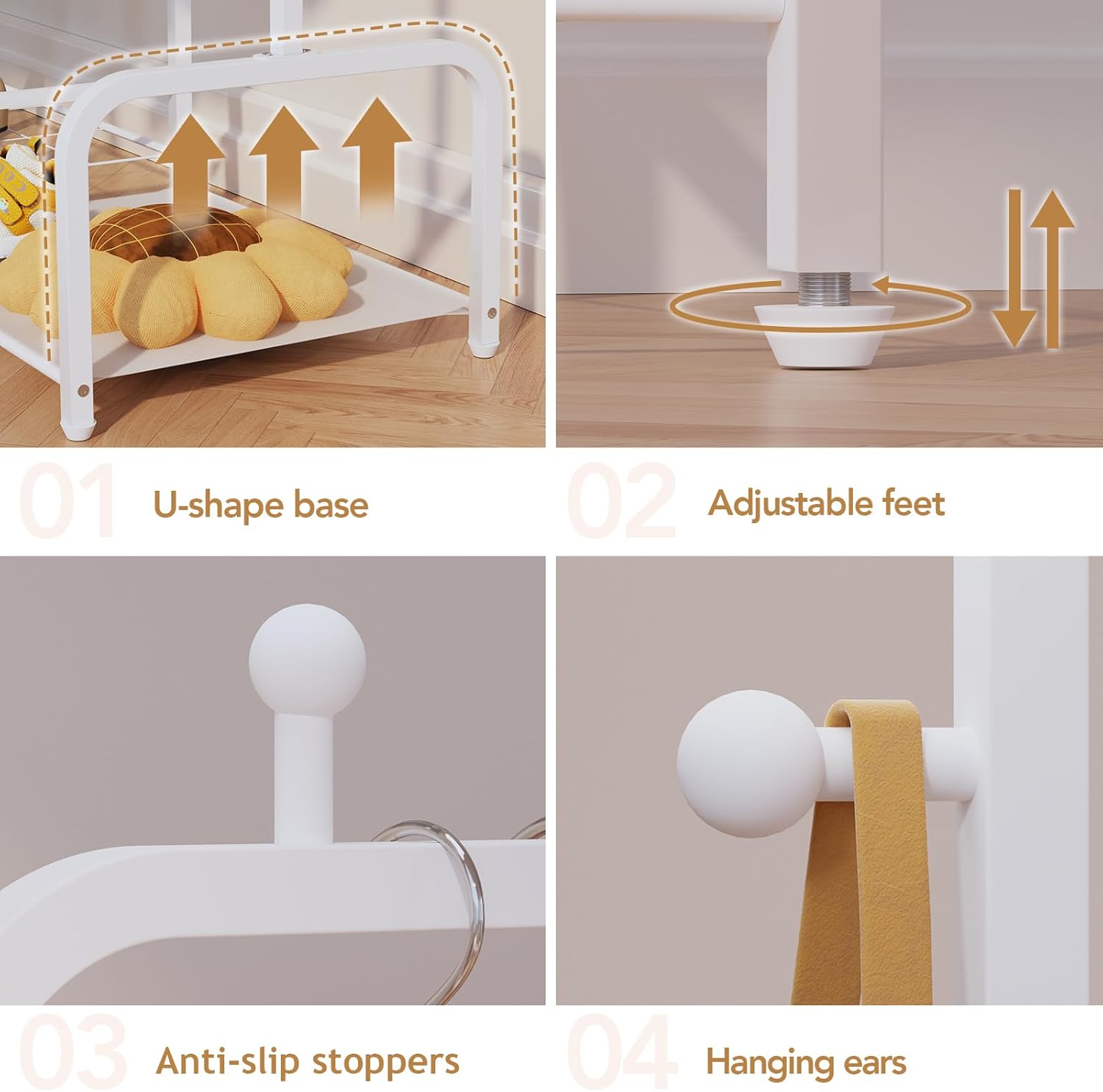 BBLIKE Kids Clothing Rack - Baby Clothes Organizer with Bottom Storage Shelf, Garment Rack With Storage Box for Hanging Clothes, Coats, Skirts, White