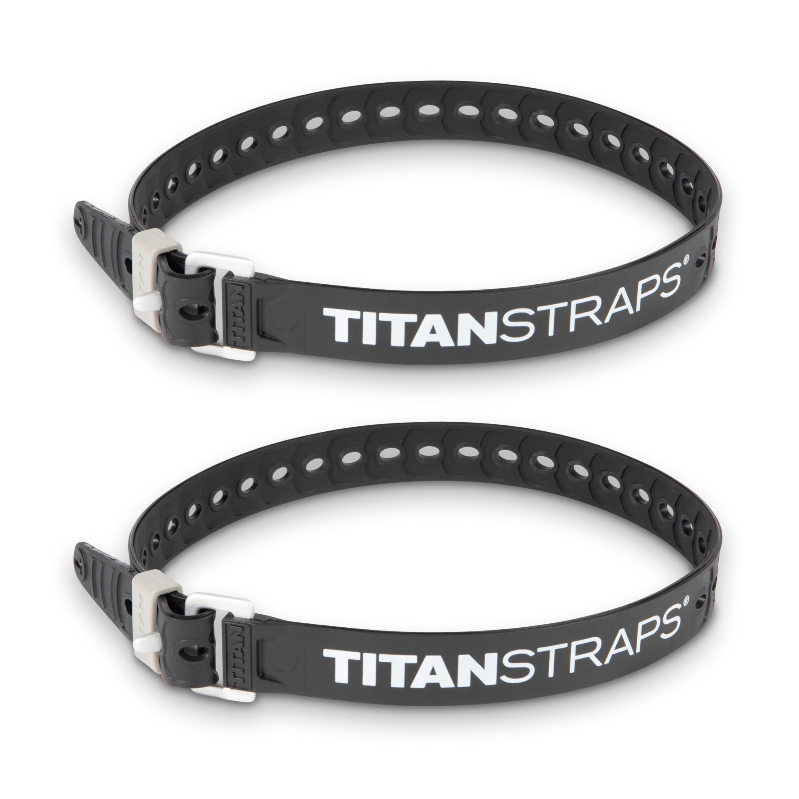 Titan Industrial Straps – Strong & Simple Tie-Downs for Construction (Welders, DIY Home) & 1st Responders – 3 Year Warranty, Batch Tested – 70 lb. Working Load, 25" Length, Black, 2-Pack