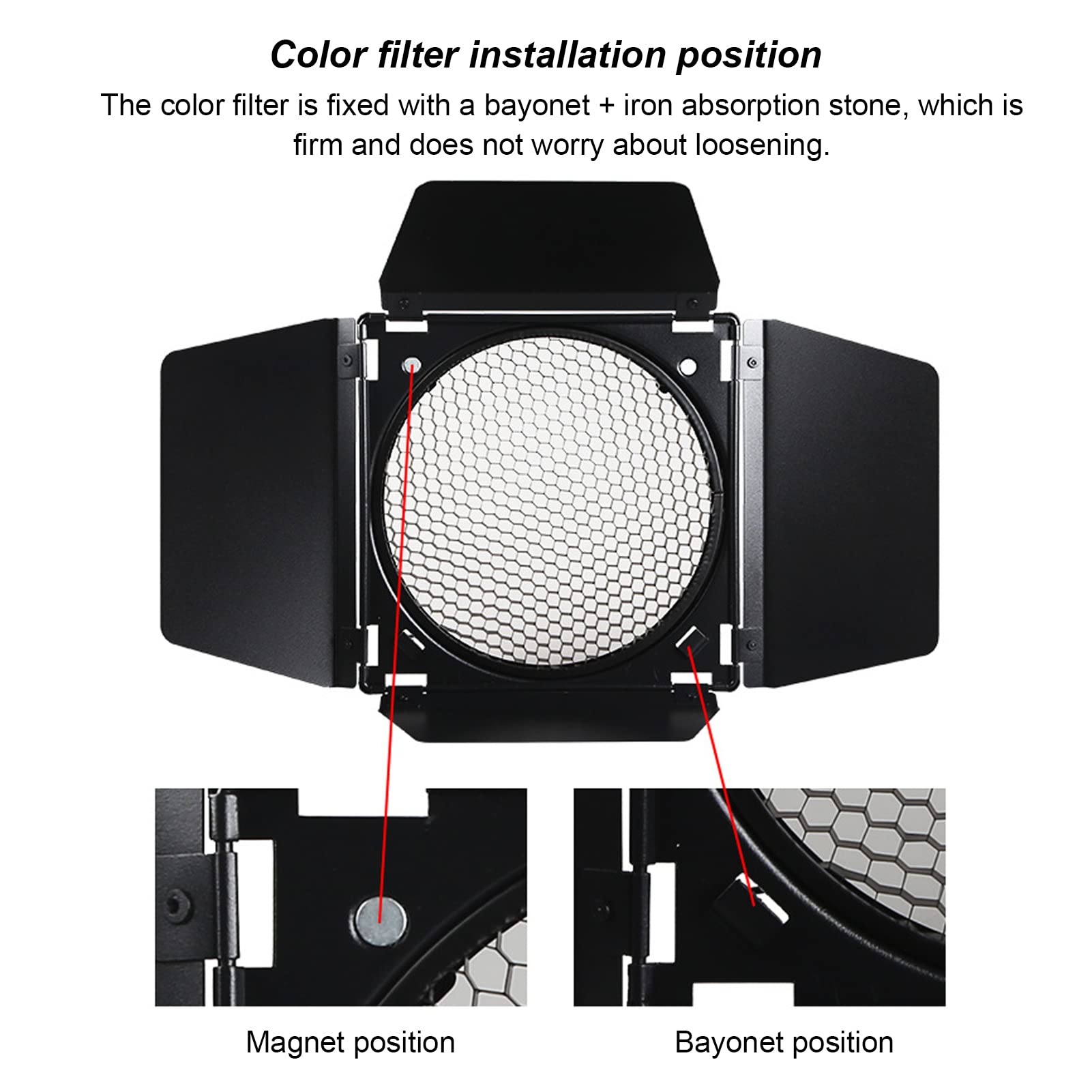 Accessoires de Photographie de barrière Lumineuse à 4 Feuilles de 7 Pouces avec filtres de Couleur de Filet cellulaire