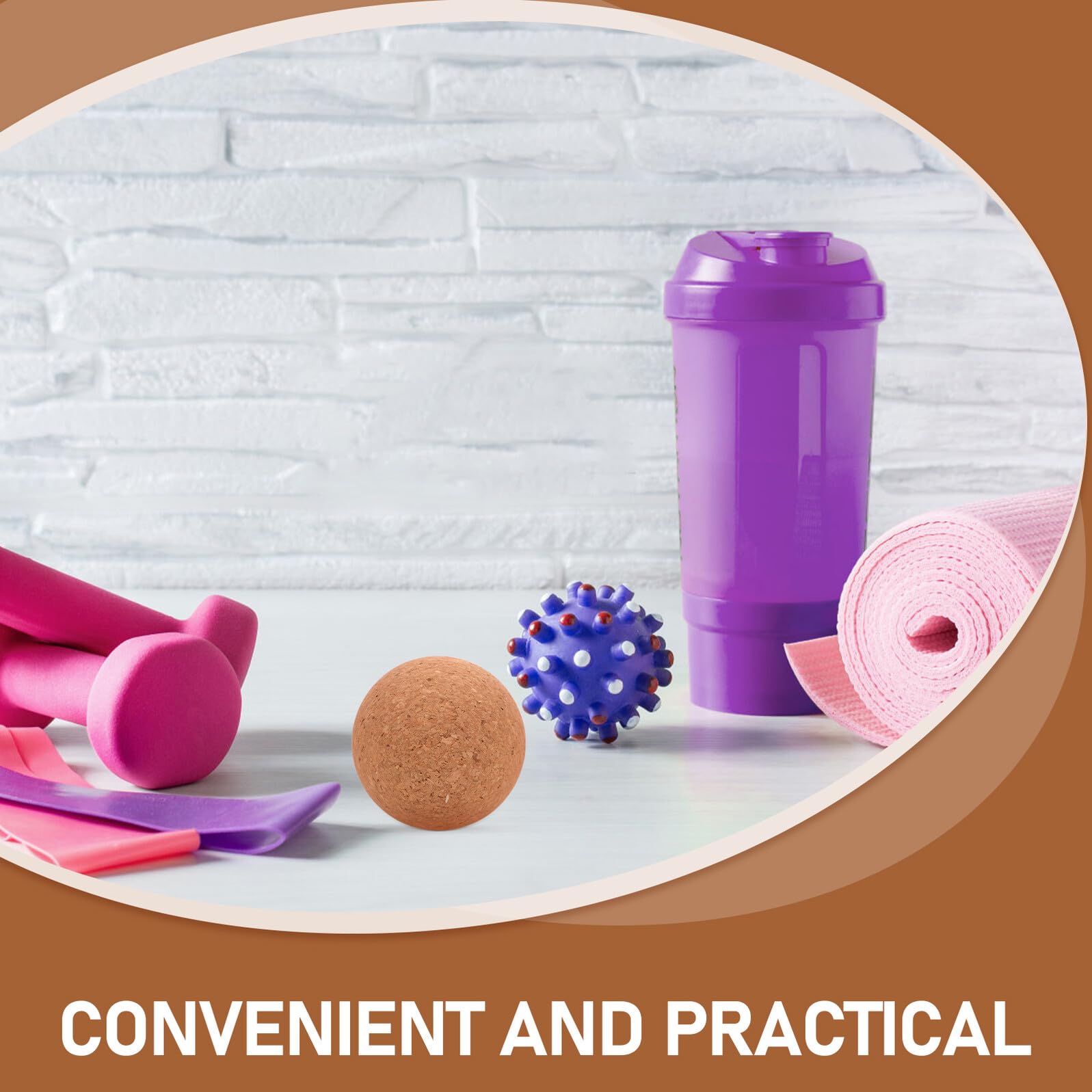 3 Piezas Bola de Masaje de Corcho Sólido para Tejidos Profundos Pelotas de Yoga Portátiles Herramienta de Auto-masaje para Pies Manos y Músculos Oficina Gimnasio o Viaje