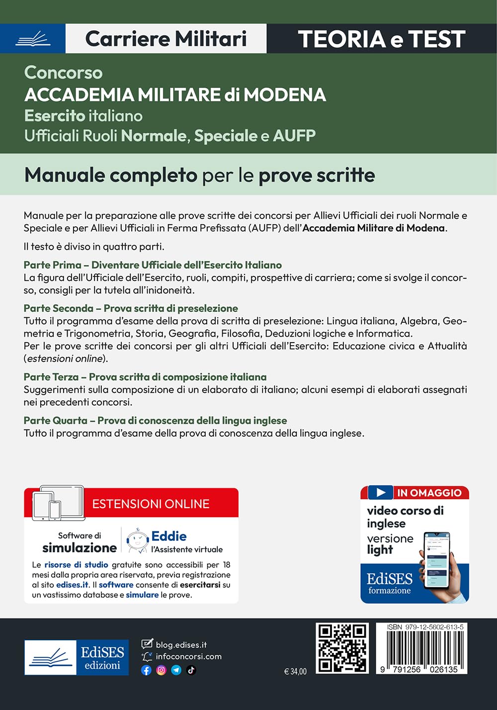 Concorso Accademia Militare di Modena. Manuale completo per le prove scritte. Con software di simulazione