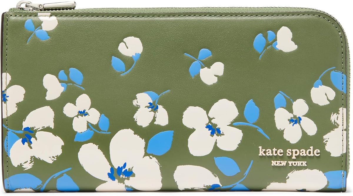 kate spade new york Devin Painterly Bouquet Embossed Smooth Leather Zip Around Continental Wallet