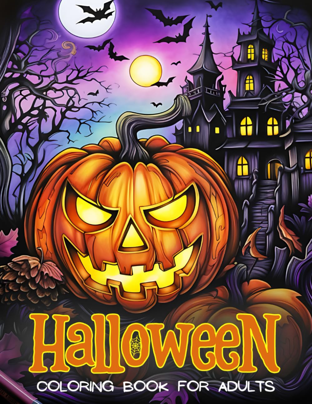Halloween Coloring Book for Adults: 50 Intricate Halloween Designs for Relaxation and Stress Relief | Perfect for Adult Coloring Enthusiasts