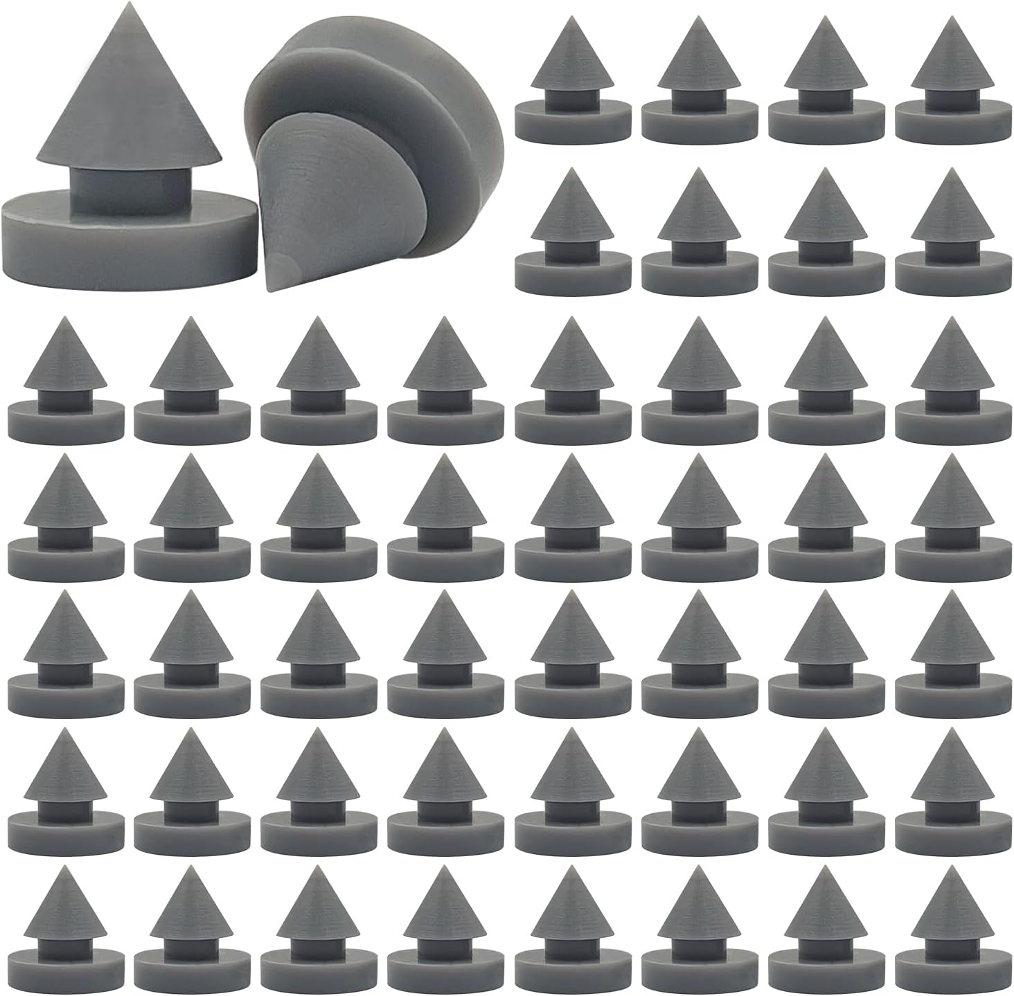 50 Pcs Rubber Door Silencer, 1/2 Inch Diameter Anti Collision Silencer for Door Frame, Door Slam Preventer, Metal Door Slam Silencer Hinge Outlet Door Silencers, for Metal Door Frame, Gray