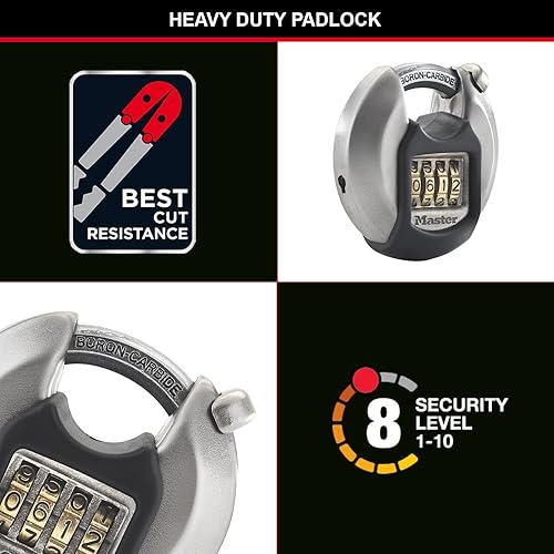 Miniatura 3 de Master Lock M40EURDNUM Excell - Candado de disco de alta seguridad combinación acero inoxidable exterior M40EURDNUM-Mejor utilizado para unidades de