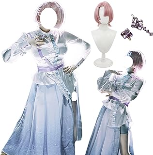 [HAOJEE] 有村麻央コスプレ衣装 同人服 ワンビース『耳飾り、小物、ウイッグ付き』花海咲季/姫崎莉波/月村手毬/藤田ことね/葛城リーリヤ/紫雲清夏/倉本千奈 cosplay コスチューム 日常 文化祭 学園祭 変装 仮装 クリスマス パーティ ハローウィン (有村麻央セット『ウイッグと耳飾り付き』,L)