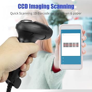 NetumScan USB 1D Barcode Scanner, Handheld Wired CCD Barcode Reader (1)