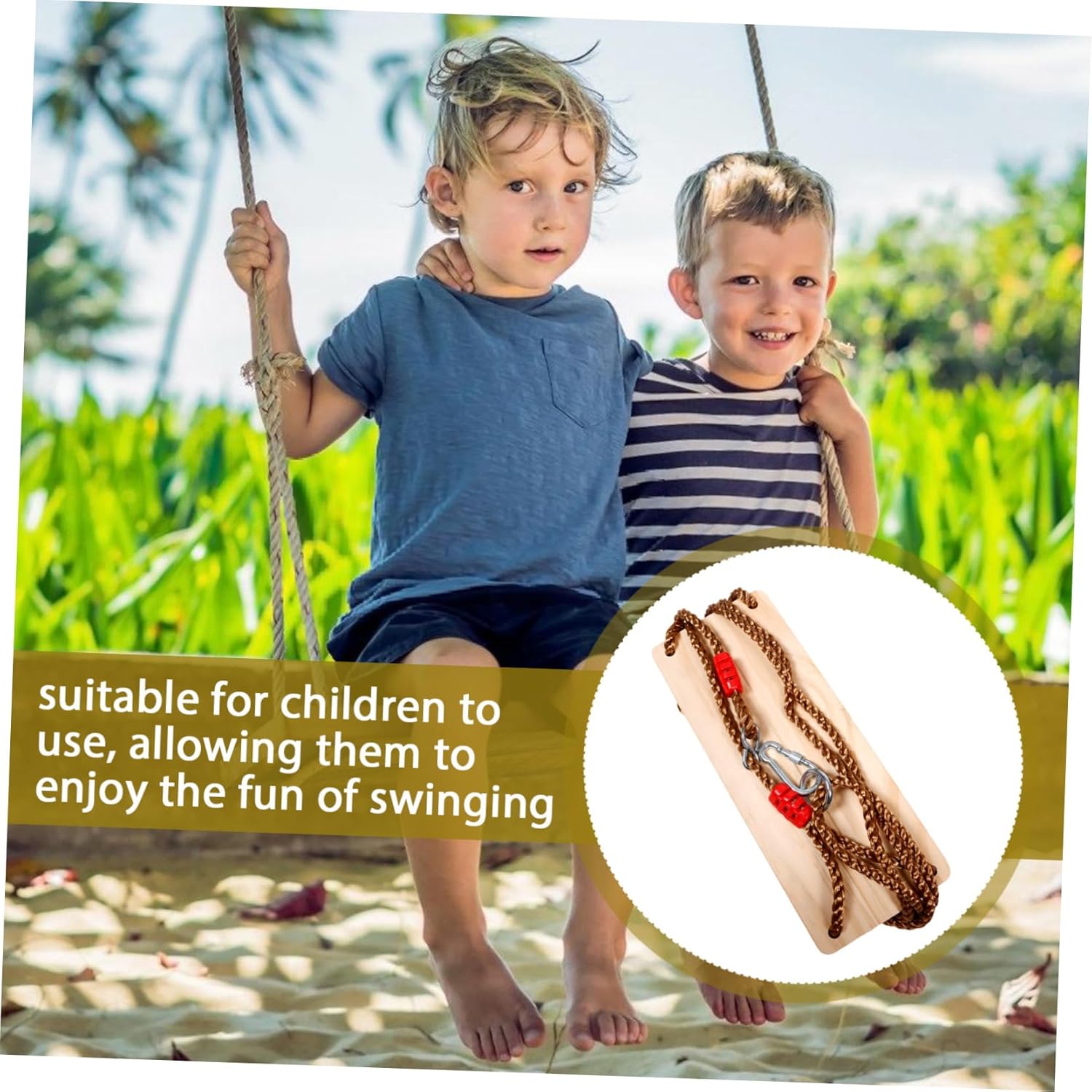 Wooden Tree Swing for Charming Hanging Wooden Swing Seat for Outdoor Fun for Backyard Garden and Porch Secure and Comfortable Design