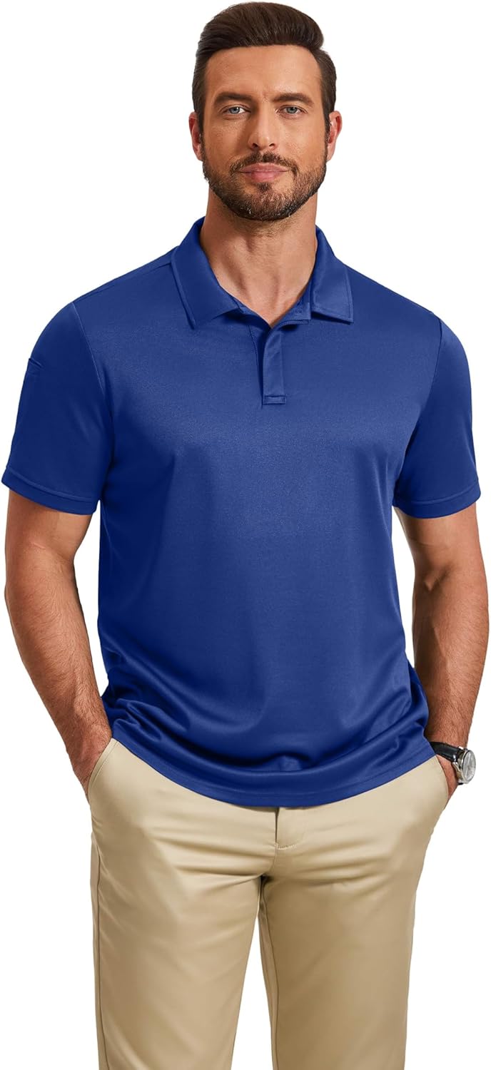 COOFANDY Mens Polo Shirt Short Sleeve Quick Dry Tactical Shirts Golf Polos Collared Work Shirts for Men with Pocket - Image 2