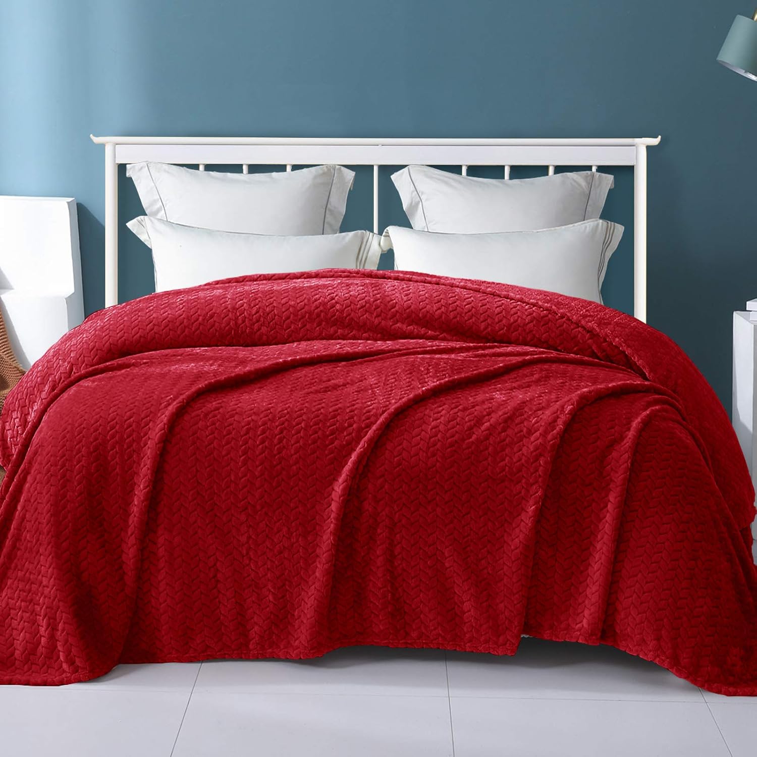Exclusivo Mezcla Queen Size Fleece Blanket for Bed 230x230 CM Soft Cozy Jacquard Flannel Blankets