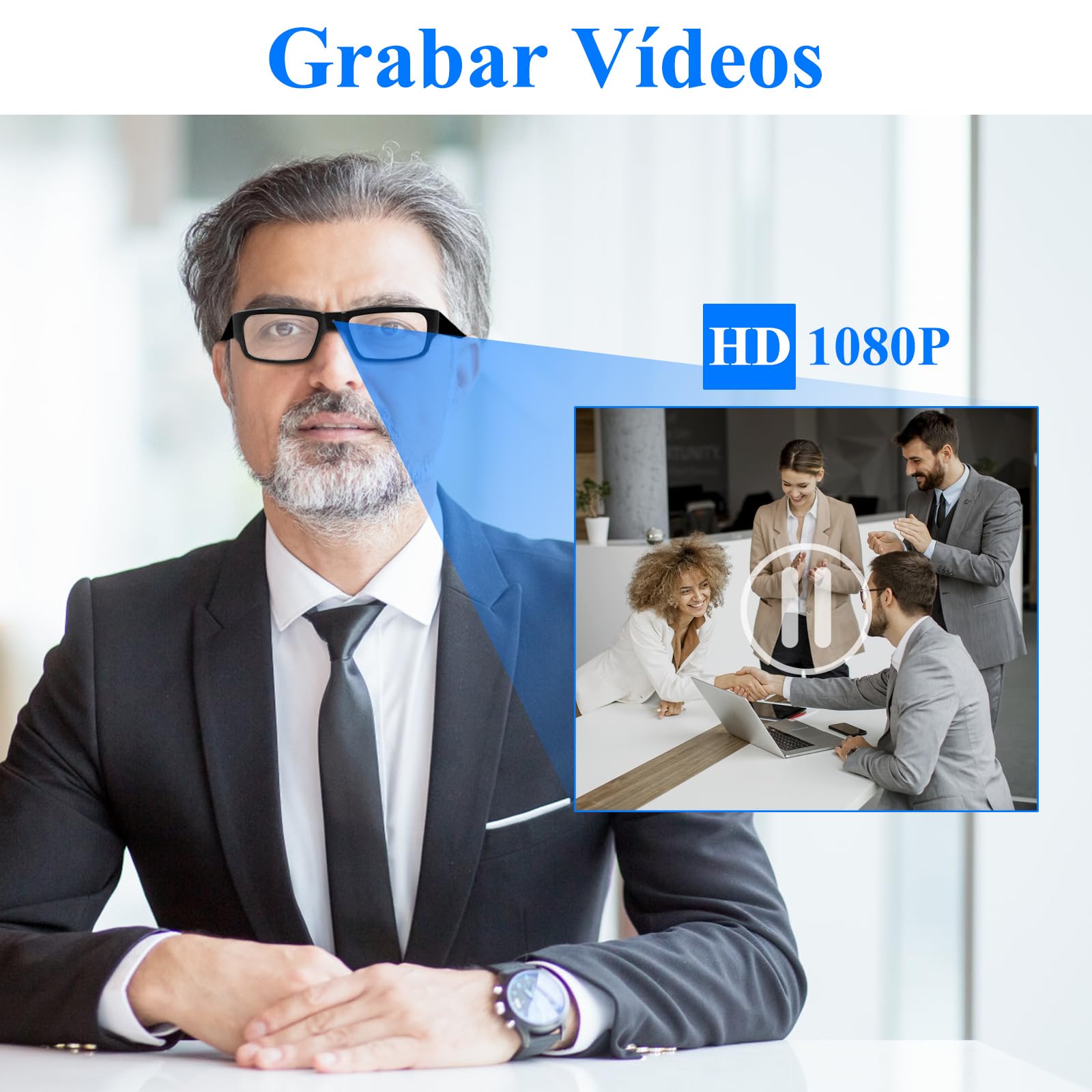 LXMIMI Cámara Oculta Gafas, Gafas con Cámara Espía 1080P