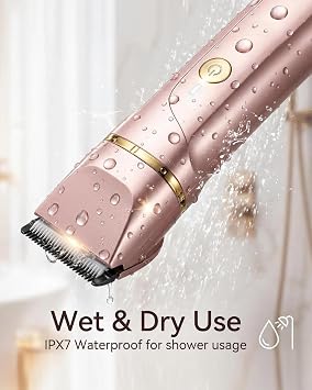 EGITERIA Electric Razors for Women- LED Light Dual Head Electric Shaver for Ladies for for Face, Bikini, Body, Leg, USB Rechargeable Facial Hair Removal, IPX7 Waterproof, Painless & Flawless
