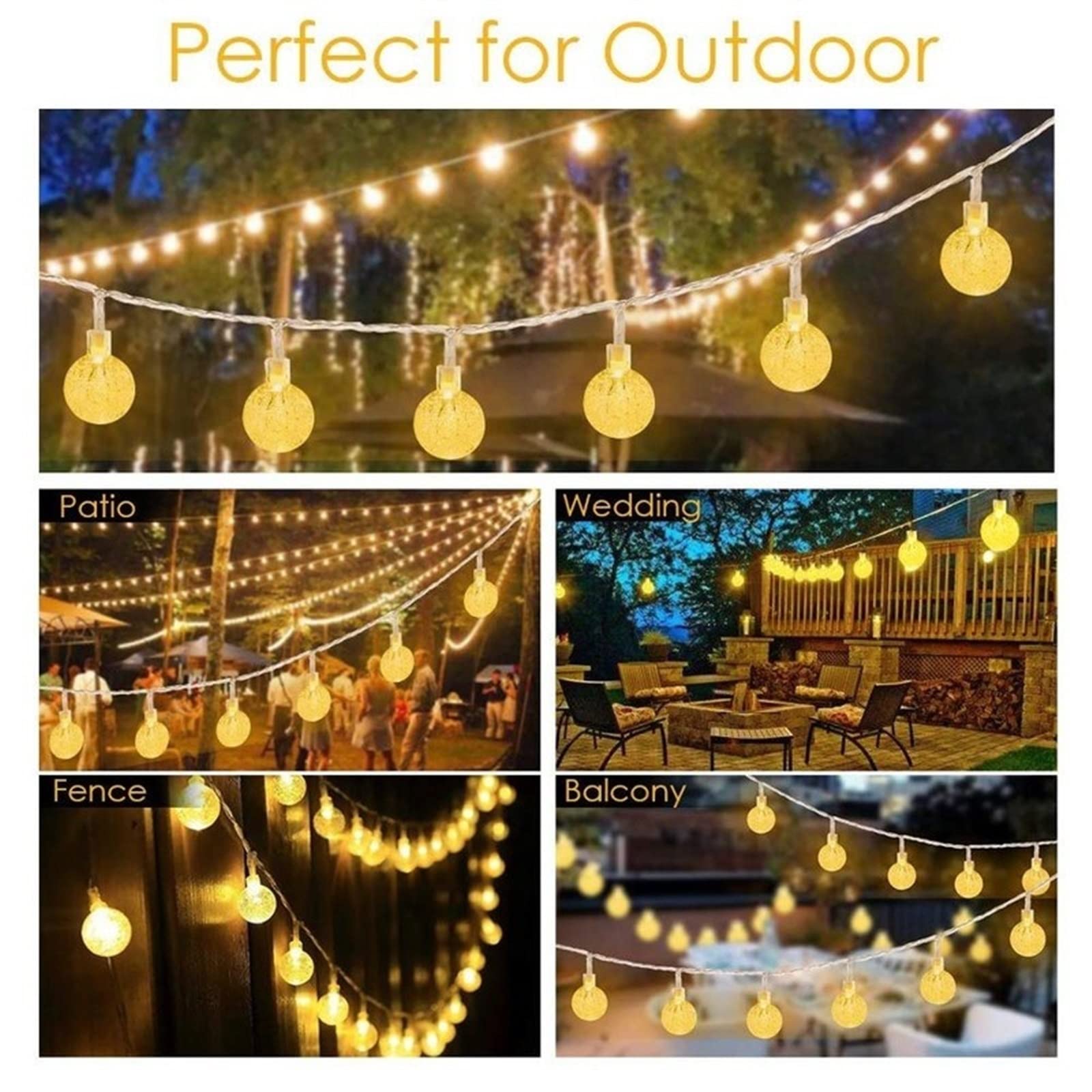 Luces de jardín con forma de bola de cristal, lámpara solar para exteriores, patio, césped, paisaje, jardín, decoración del hogar