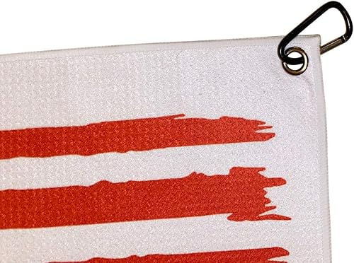 Miniatura 5 de Toalla de golf con clip de la bandera americana, toallas de golf de microfibra de 24 x 16 pulgadas