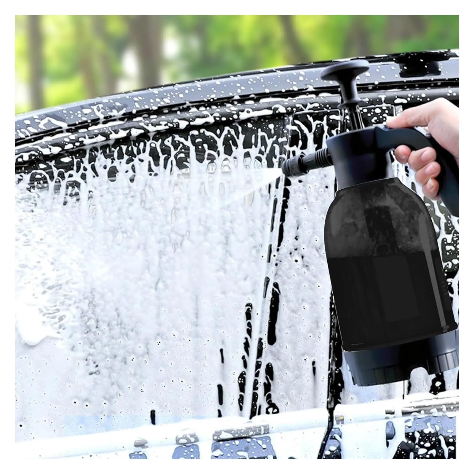 2L Handpumpe Schaumsprüher Autowaschschaum Mit Zwei Verstellbaren Düsen Fensterreinigung