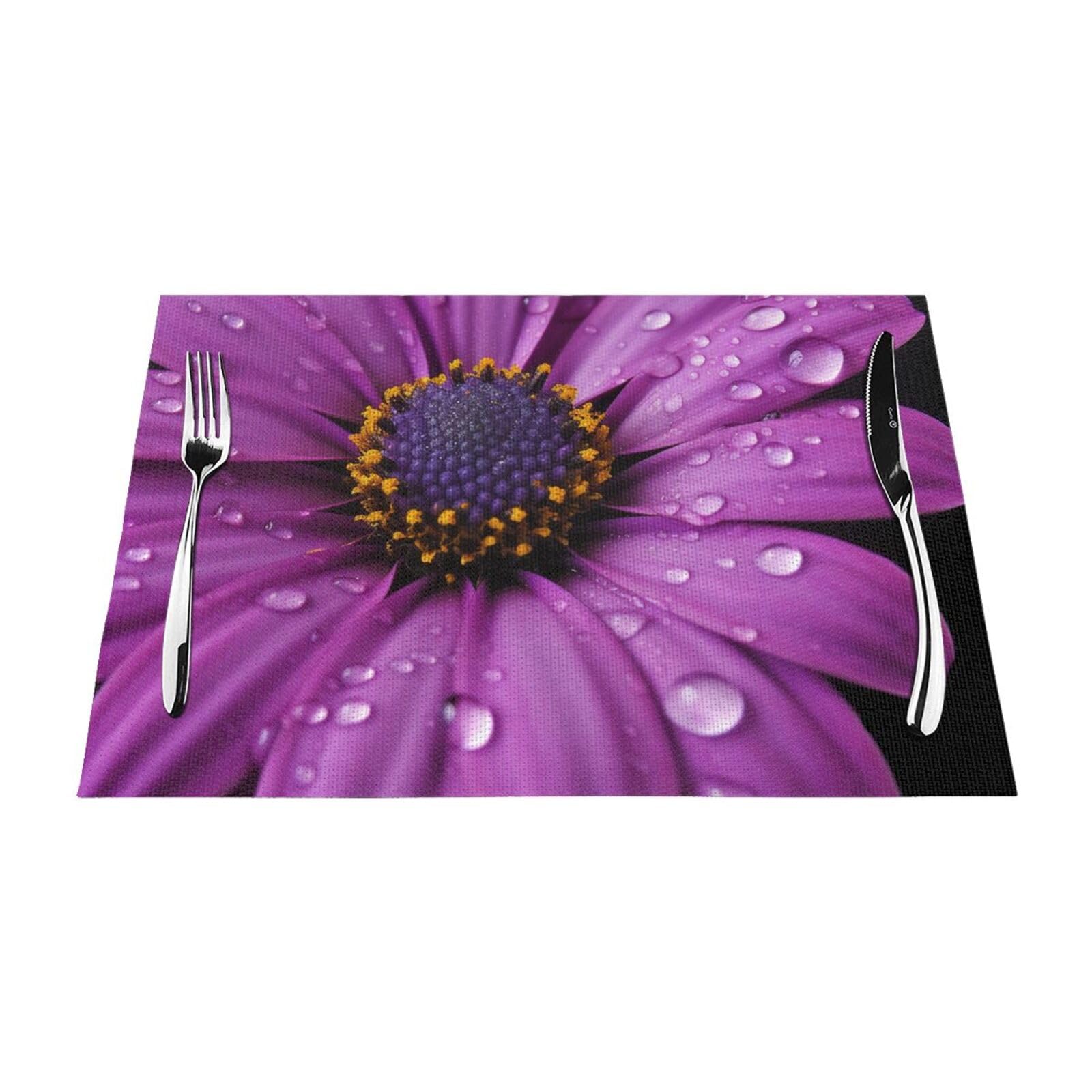 Sets de table résistant à la chaleur lot de 4 lavables motif marguerite pour plats chauds