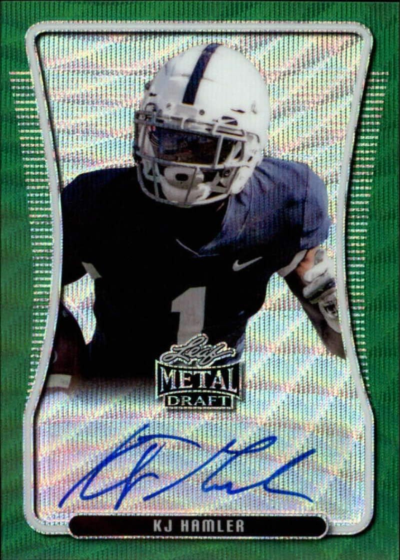 2020 Leaf Metal Draft Portrait Autograph Wave Green Football S5#BAP-KH2 KJ Hamler Auto Penn State Official Player Licensed Rookie Card