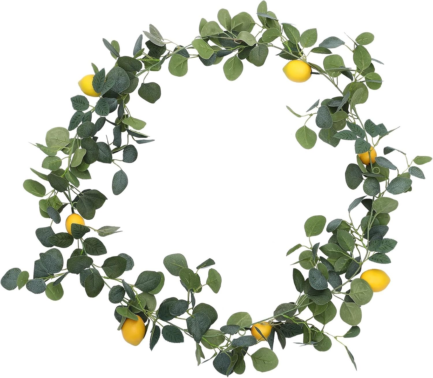 Ejoyous Artificial Lemon Greenery Garland, 195cm/6.4ft Fake Lemon Berry Garland, Hanging Fruit Decoration for Door Wall Home Wedding Hotel Party