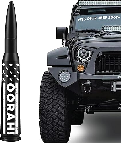 Miniatura 28 de 50 Cal Badass Bullet Antenna se adapta a Jeep Wrangler JK y JL de (2007 para accesorios Jeep Wrangler y Gladiator), seguro para lavado de autos