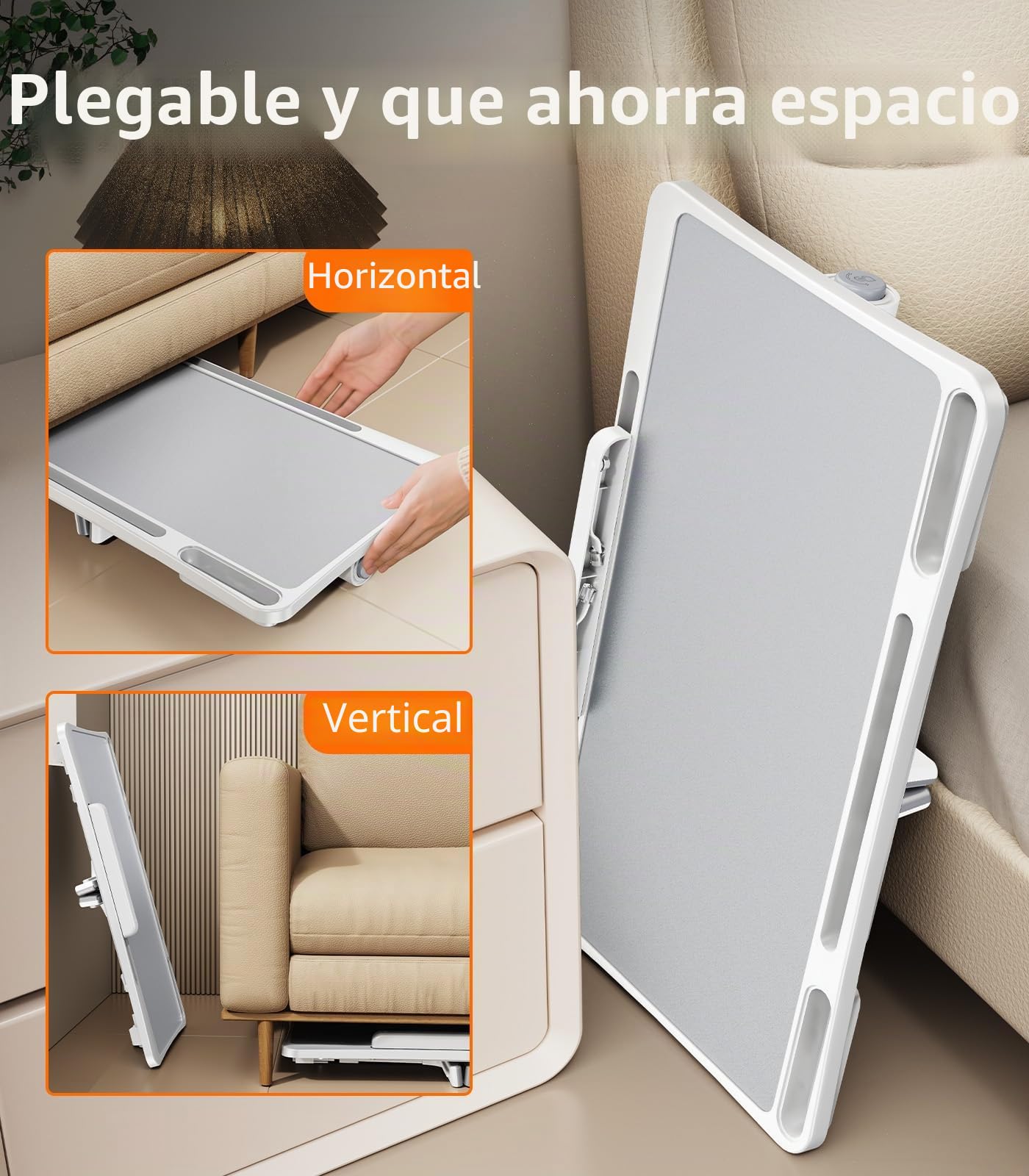 Mesa de cama plegable para ordenador portátil, altura ajustable, para cama, mesa de tablet, soporte para ordenador portátil, compatible con portátiles de 17 pulgadas, para sofá, bandeja