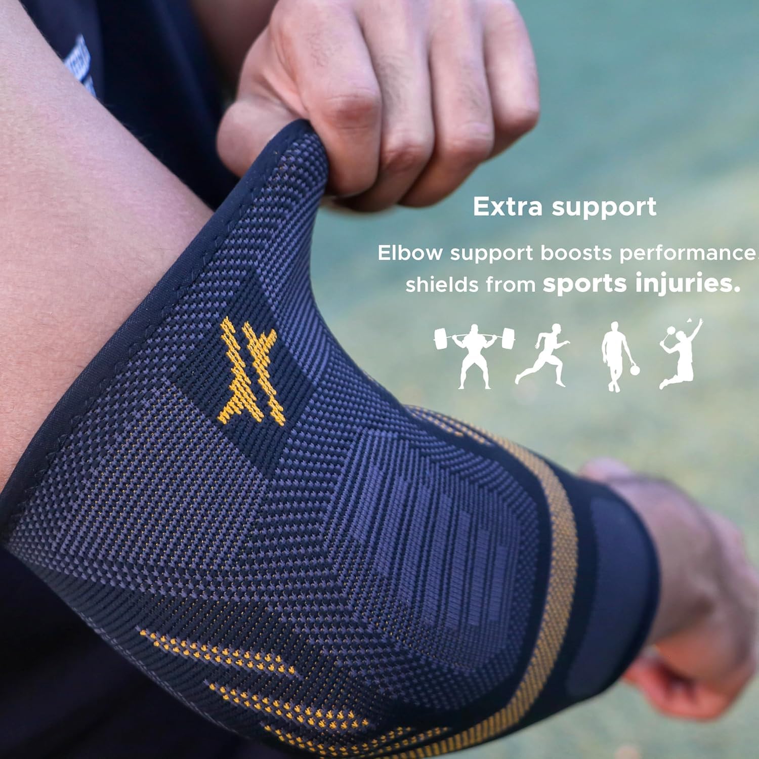 Elbow Support for Joint Stability and Pain Relief | Breathable, Lightweight Design for Sports, Arthritis, Workouts, and Exercise | Promotes Easy, Comfortable Elbow Movement (M)