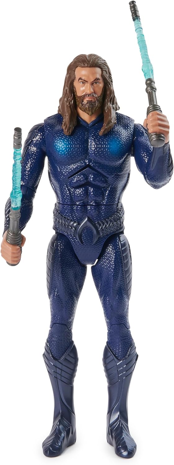 DC Comics, Double Strike Aquaman Action Figure, 12-inch, Stealth Suit, Lights & Sounds, Easy to Pose, Collectible Superhero Kids Toys for Boys 4+