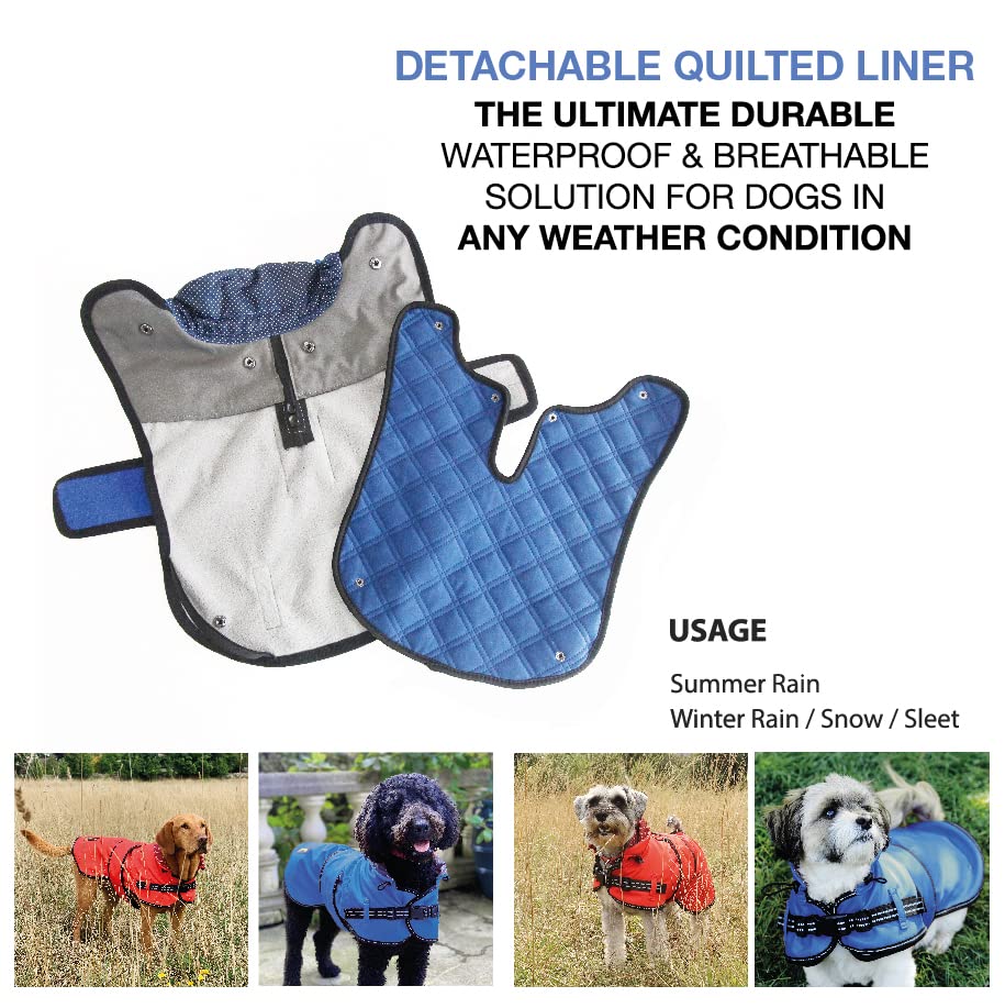 TAIL BLAZERS™ All Seasons Quality Waterproof Dog Coat with Harness Hole. Detachable Quilted Liner, Adjustable - Image 2