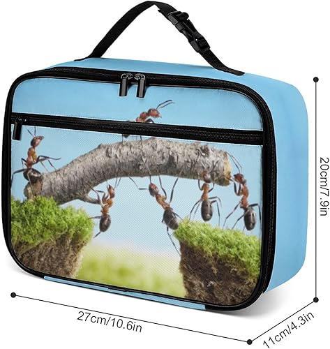 Miniatura 3 de Fiambrera reutilizable de hormigas, bolsa de almuerzo aislada, bolsa enfriadora, lonchera para comida y alimentos, bolsa de mano para mujeres,