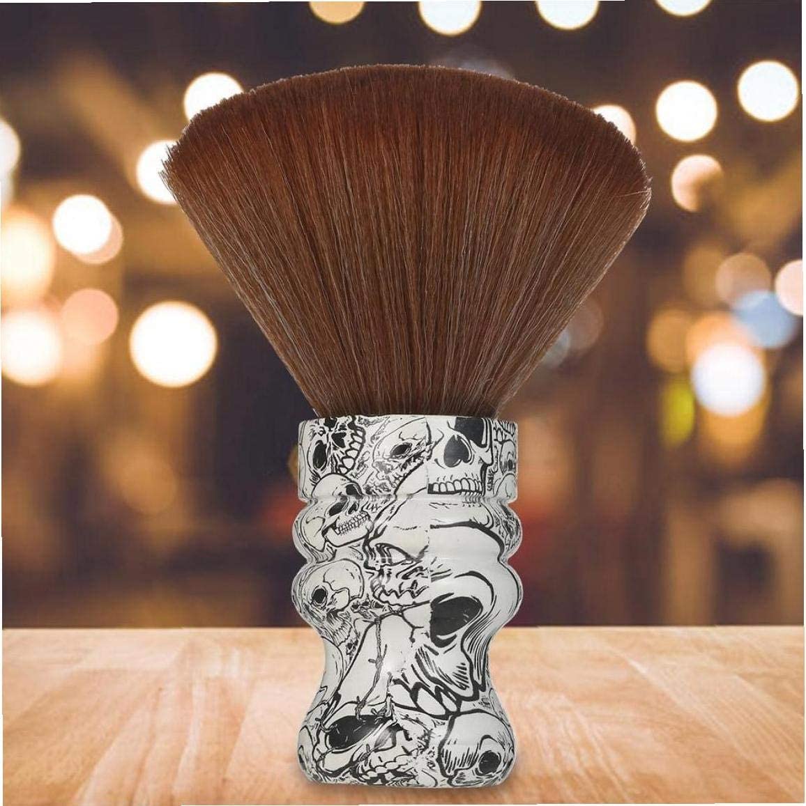 1 pennello da barba morbido per collo e viso, spazzola per la pulizia dei capelli da barbiere con manico
