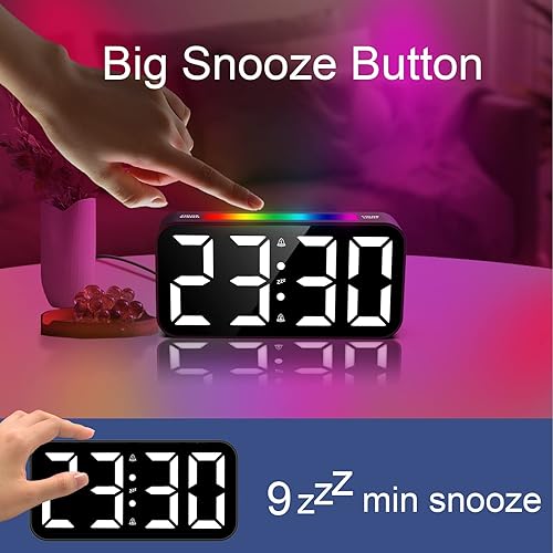 Miniatura 6 de Topski Reloj despertador para personas que duermen con mucha capacidad, reloj despertador vibratorio con agitador de cama, luz nocturna, pantalla