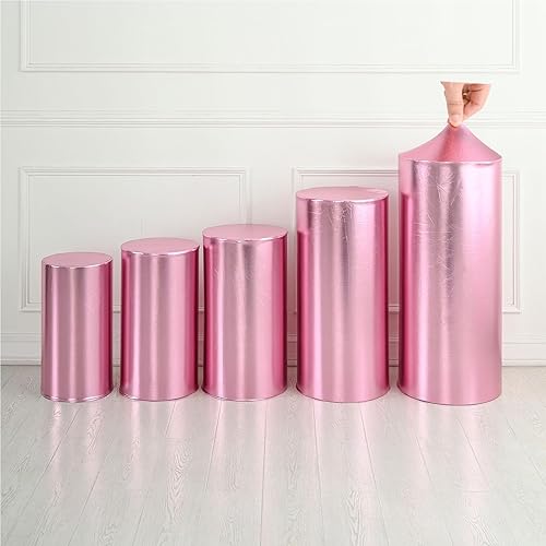 Miniatura 9 de Cubiertas redondas para soportes de cilindro para fiestas, cubiertas elásticas bronceadoras para pedestal, cubierta de cilindro de zócalo 3 piezas5