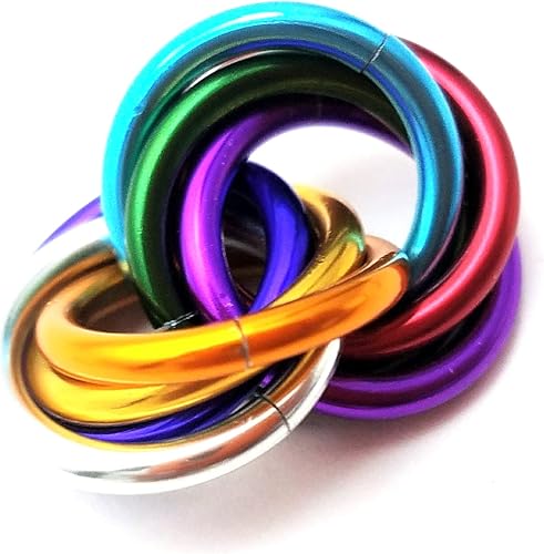 Miniatura 62 de Möbii Fidget Ball (MultiColor): Quiet Mobius ADHD Anxiety Stim Stress Relief Toy Tool for Home Travel Office or Desk (Small, Full, Pink Blue Silver)