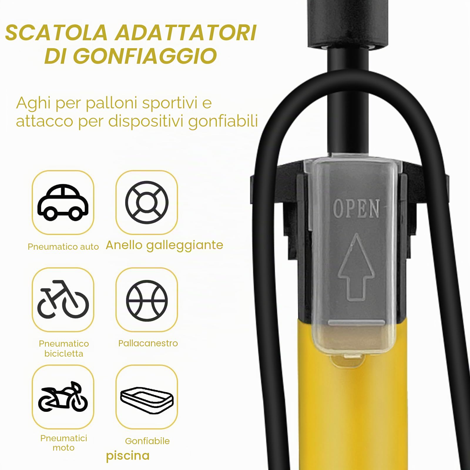 Pompa da pavimento per bici Jsdoin - Alta pressione 170 psi, Valvole Presta & Schrader, Multifunzione per bici, moto, palloni e altro ancora