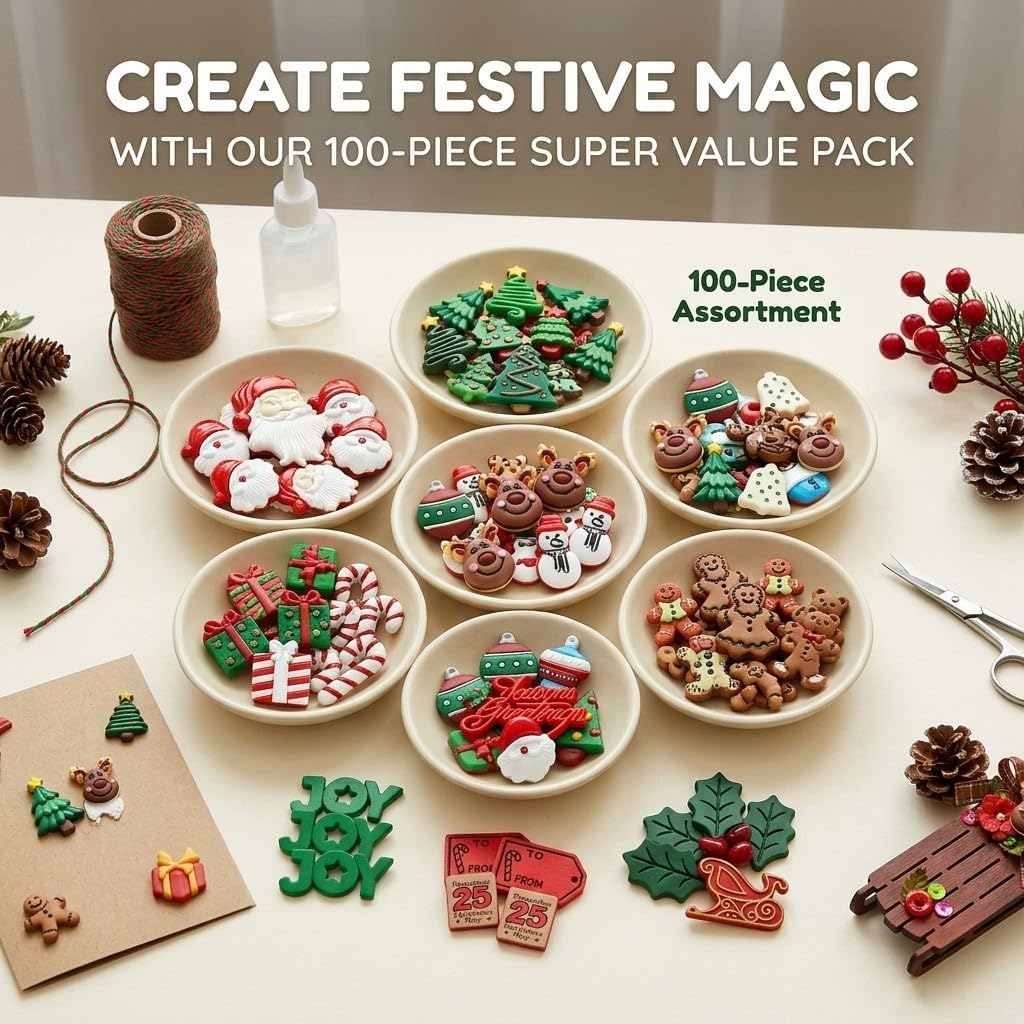 Buttons Galore Christmas Embellishment Super Value Pack