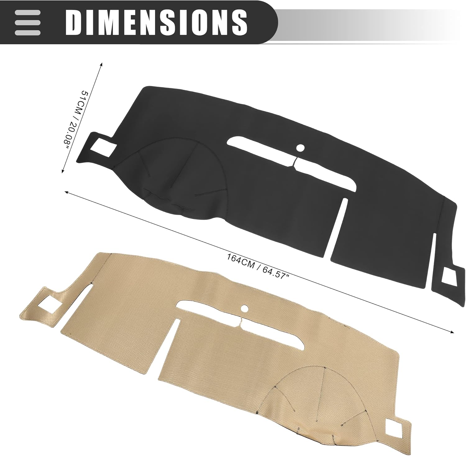 Motoforti Automobile Dashboard Cover Mat,for GMC Sierra 1500 2007-2014,Faux Leather,Black