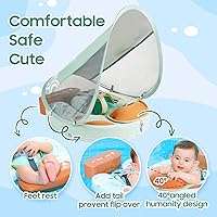 Vista 8 de Mambobaby - Flotador de piscina para bebé no inflable con cola y toldo, protección solar UPF 50+, sin volteo, flotador de natación para bebé