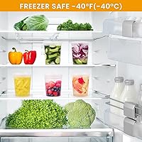 Vista 7 de Kitch'nMore Recipientes de plástico de 32 onzas con tapas herméticas, extragruesos, slime, sopa, a prueba de fugas, apilables, aptos