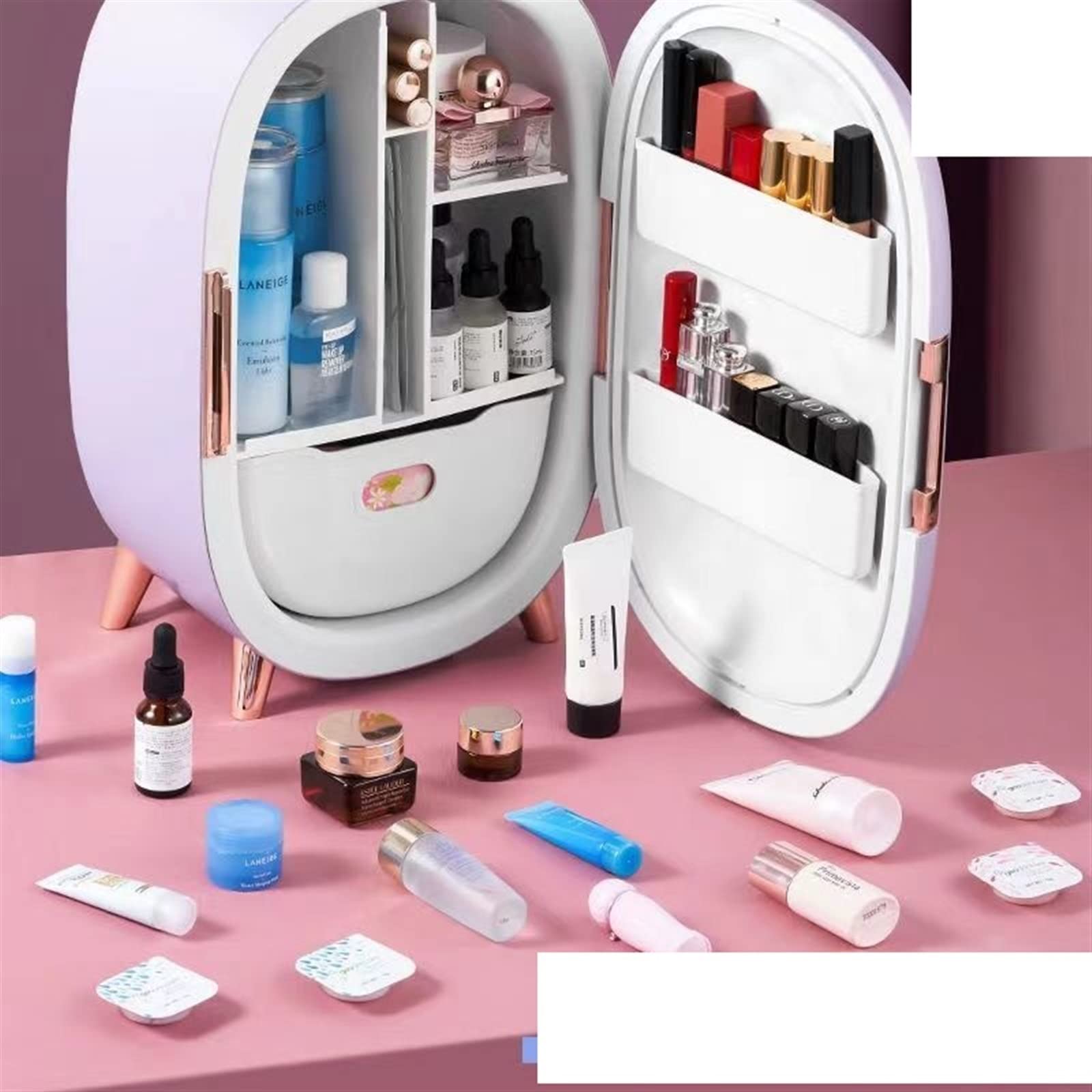 DieffematicBX Nevera Pequeña Refrigerador de Belleza Productos para el Cuidado de la Piel Refrigeración Cosméticos Refrigerador pequeño Mini Caja Inteligente de Control de Temperatura