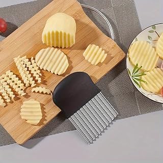 Heavy Duty Wave Blade Wave Cutter - Potato Chips Vegetable Slicer - Sharp Non-Slip Grip Home Commercial Kitchen Easy Clean Design Ergonomic Handle