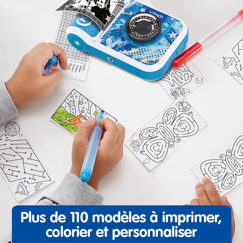 VTech - KidiZoom Print Cam Graffiti - Appareil Photo Instantané Enfant, Impression sans Encre, Selfie, Vidéo HD - Écran Couleur et Activités Créatives - Cadeau Enfant Dès 5 Ans - Contenu en Français