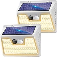 Vista 11 de Luces solares para exteriores, 1 paquete, 140 LED/3 modos de luces con sensor de movimiento, funciona con energía solar, luces solares inalámbricas