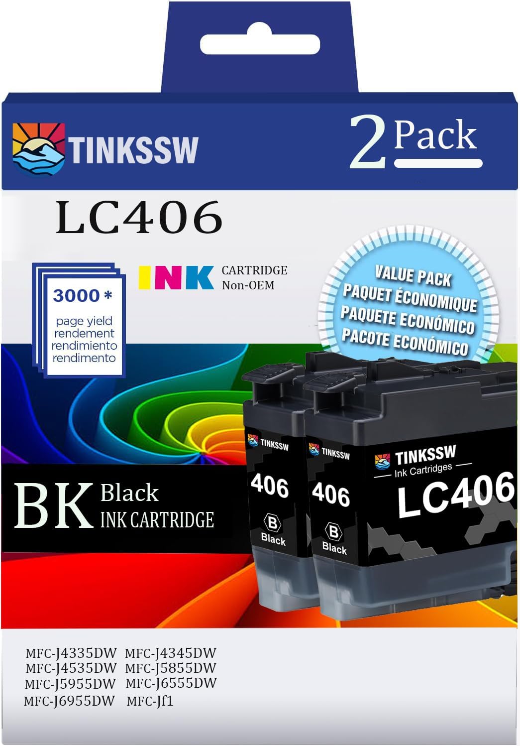 LC406 High Yield Black Ink Cartridge Compatible for Brother