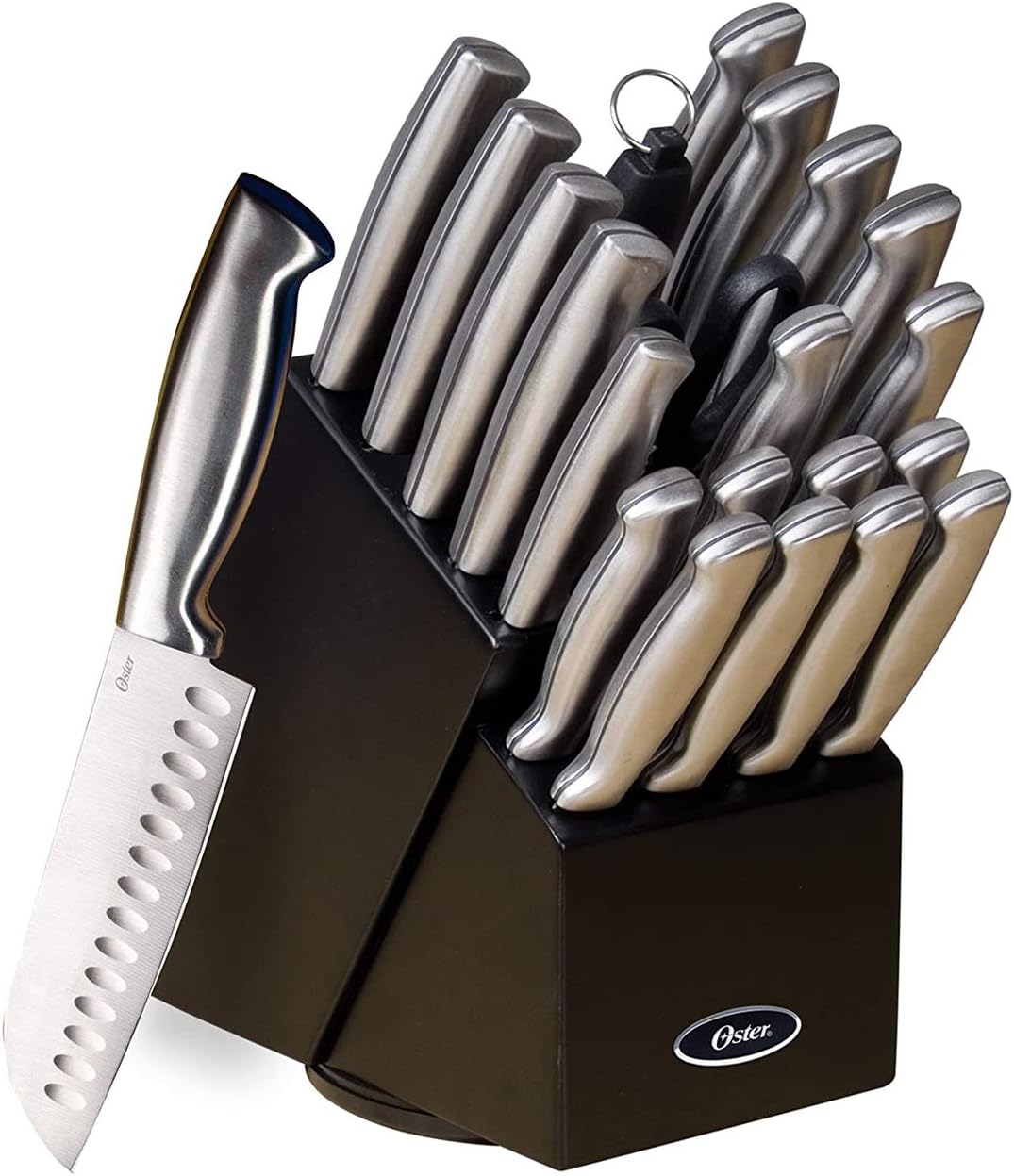 Baldwyn High-Carbon Stainless Steel Kitchen Knife Cutlery Block Set, 22-Piece, Brushed Satin