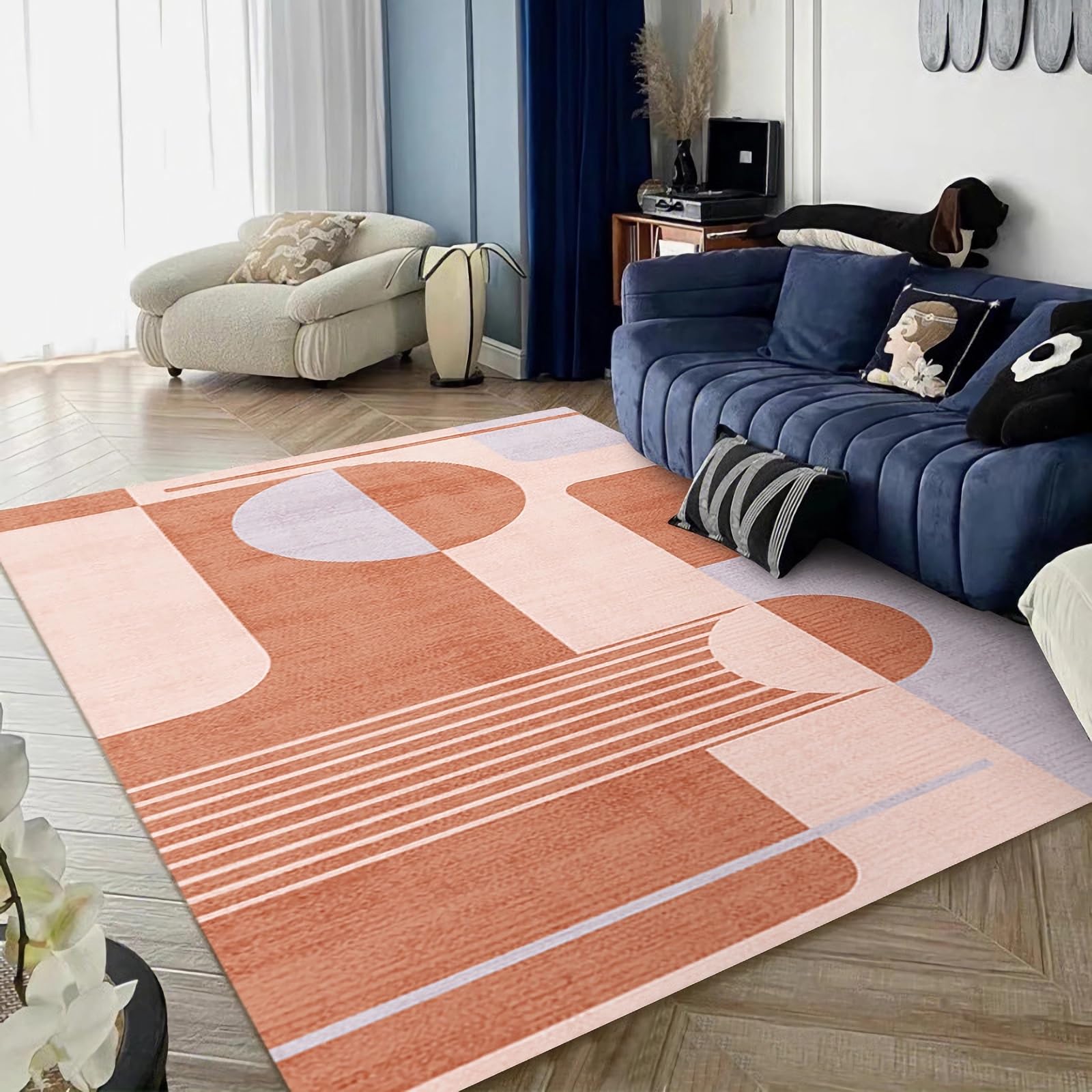 Tappeto da bagno Tappeto Da Soggiorno Antiscivolo Lavabile Dal Design Semplice Giallo Rosso Viola,tappeto doccia,tappeti sala 60x120cm