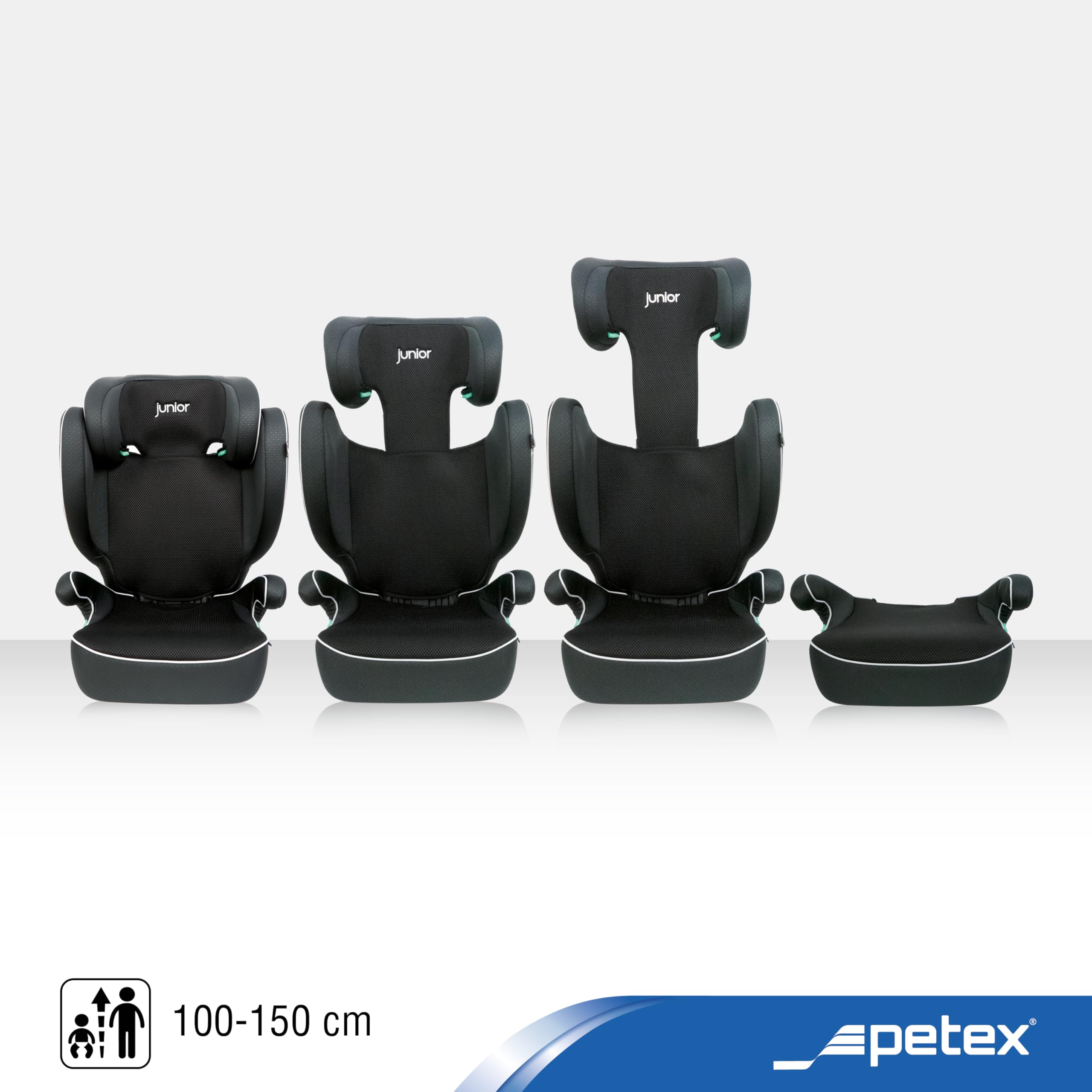 PETEX Auto-Kindersitz Basic i-Size ECE R129 100-150 cm höhenverstellbar schwarz