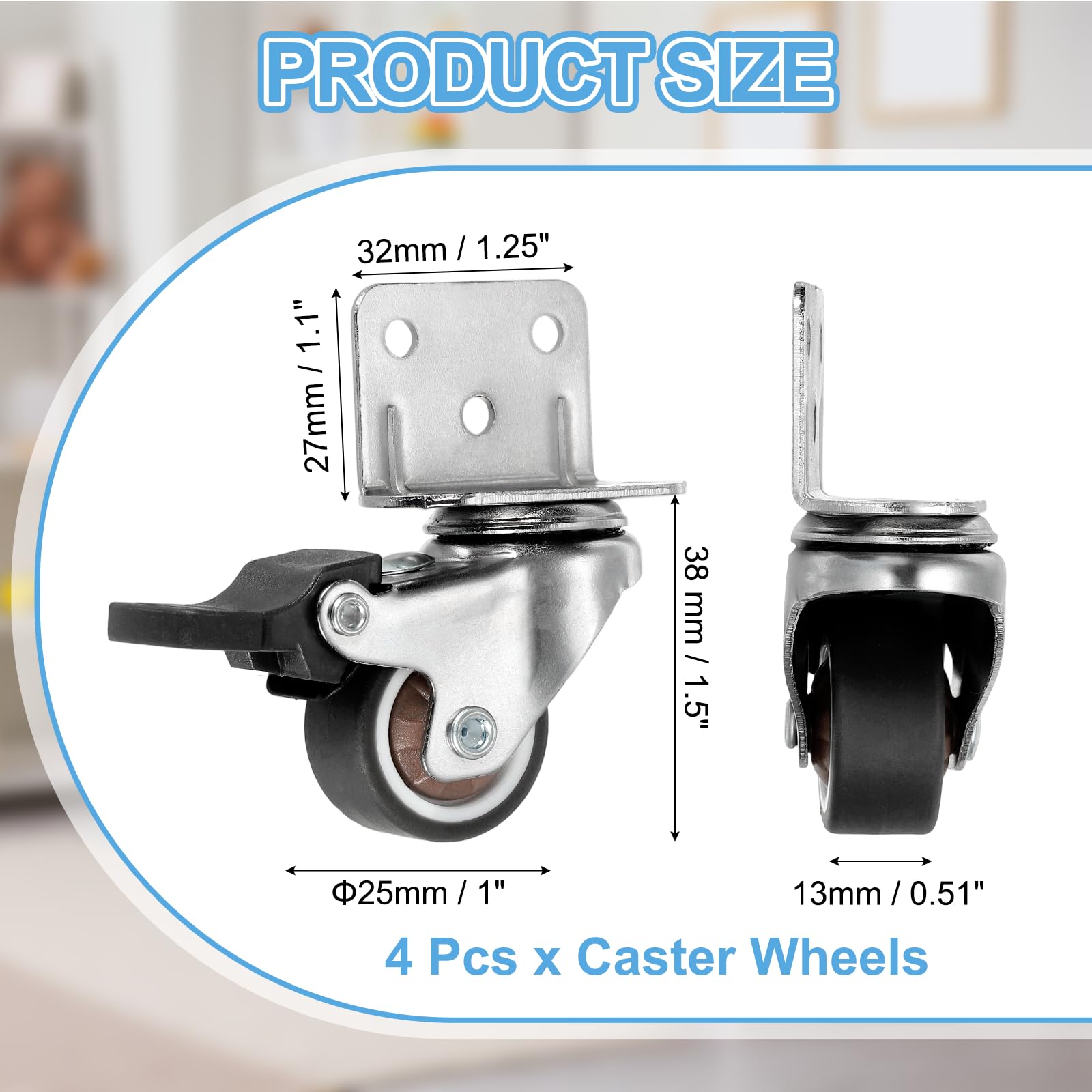 PATIKIL 1 Inch Caster Wheels - Image 2