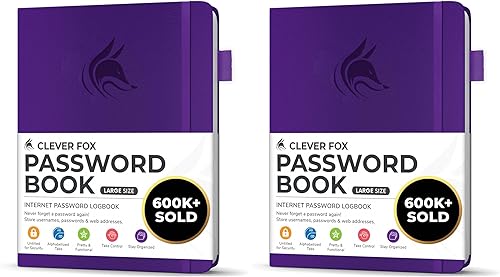 Miniatura 97 de Clever Fox - Libreta de contraseñas con pestañas alfabéticas, organizador de direcciones de Internet, tamaño pequeño de bolsillo, para inicios de