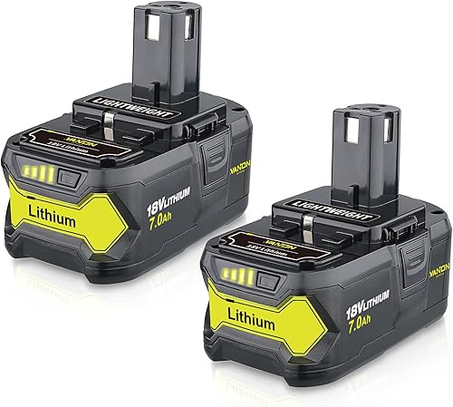 VANON 7.0Ah P108 18 V Reemplazo para batería ryobi 18v paquete de 2 baterías de iones de litio de alta capacidad compatibles con P108 P102 P103 P104